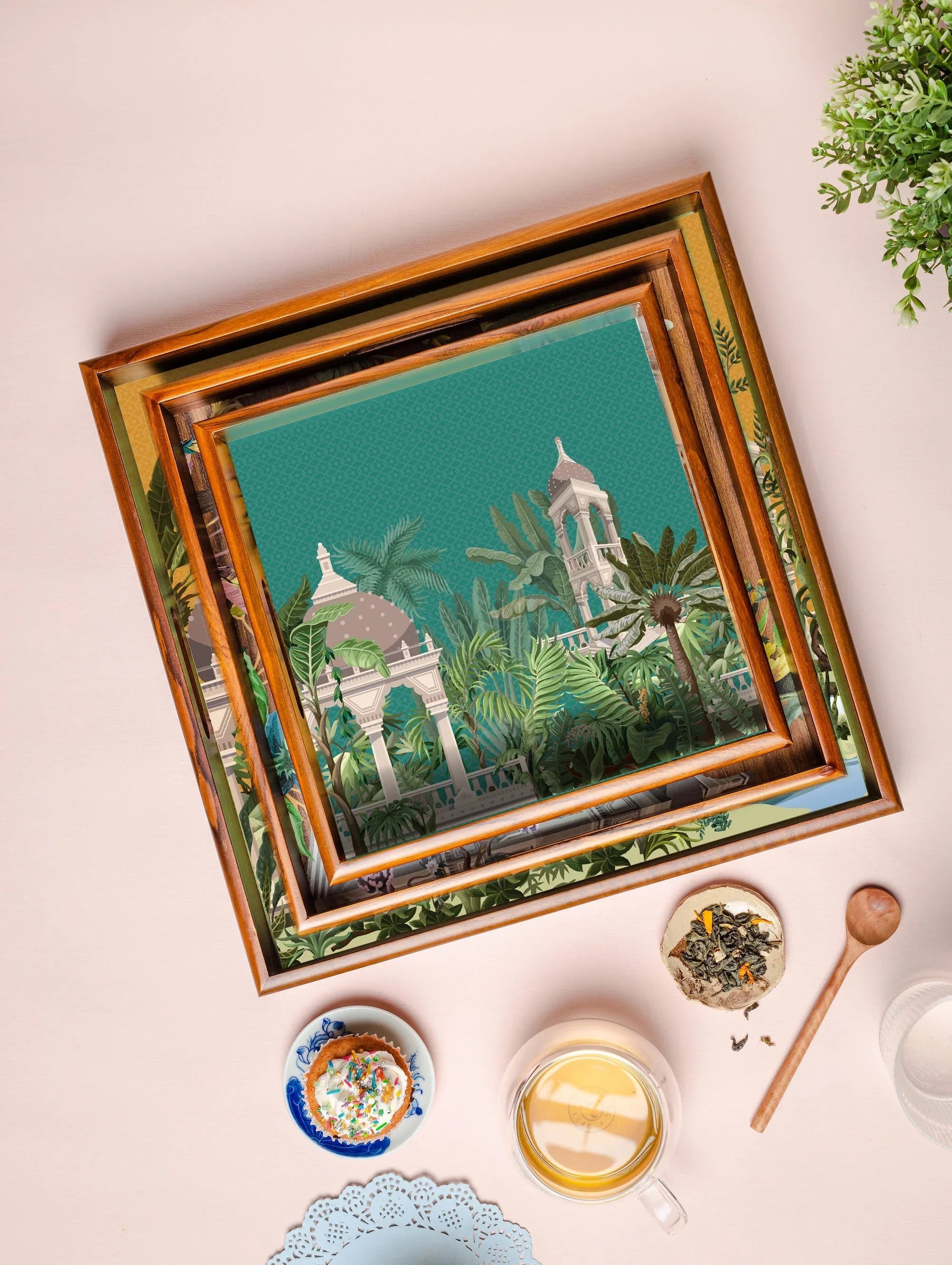 Aikya Trays - Set of 3 - Dancing Leaf