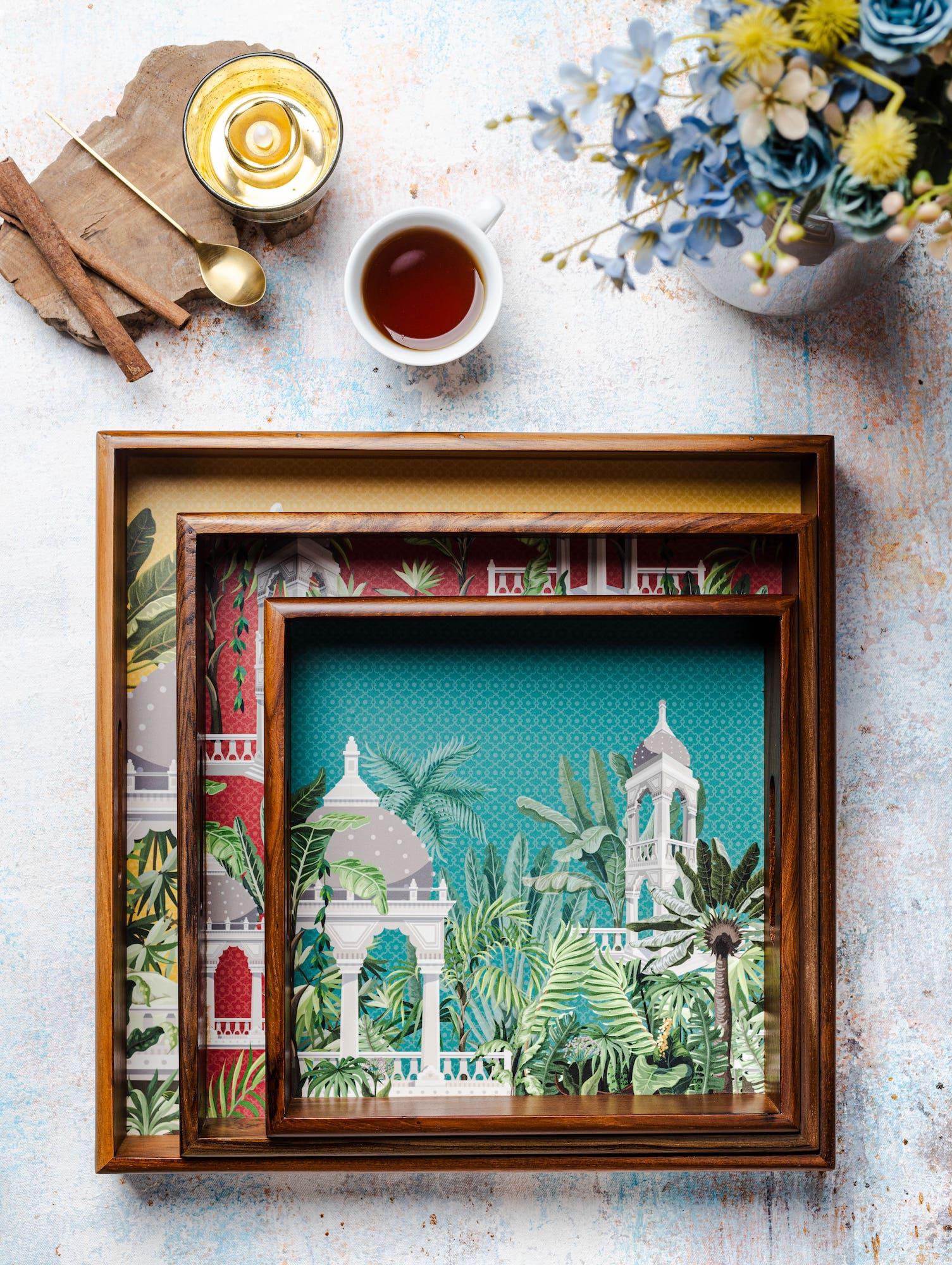 Aikya Trays - Set of 3 - Dancing Leaf