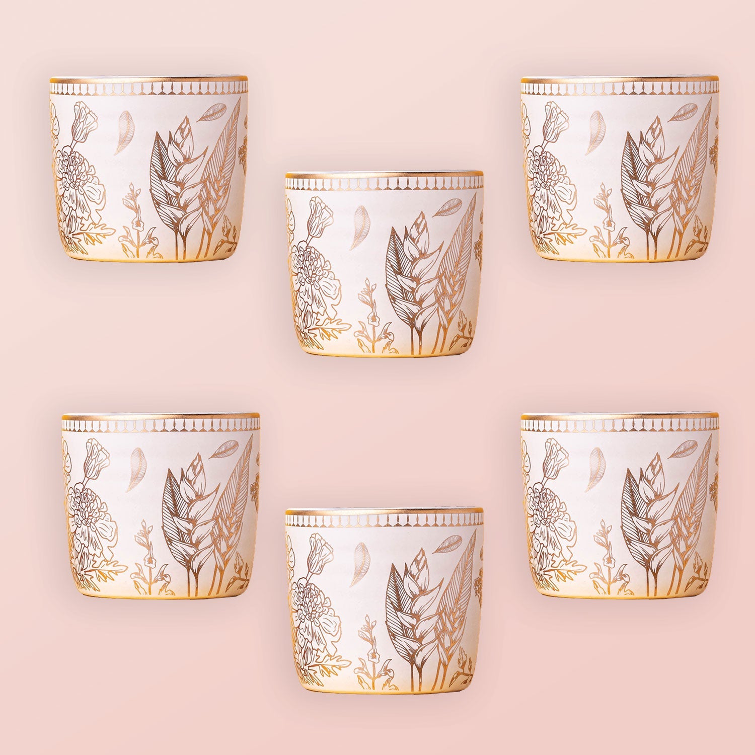 Ananda Kulhar - Ivory White (200ml) - Set of 6-Dancing Leaf