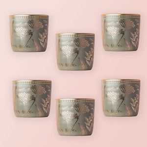 Ananda Kulhar - Olive Green (200ml) - Set of 6-Dancing Leaf