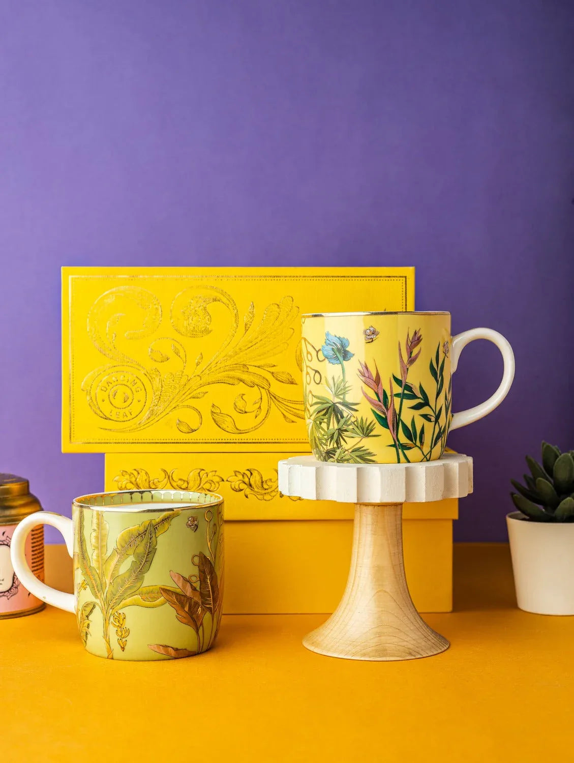 Baroque Gift Box (2 Nilaya Barrel Mugs) - Dancing Leaf