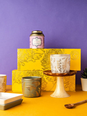 Chai Kulhar Gift Box (2 Ananda Kulhars + 1 Chai Tin 35g)-Dancing Leaf