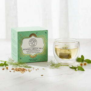 Fennel Green Tea Bags - Digestive Support & Palate Cleanser (20 Count) - Dancing Leaf