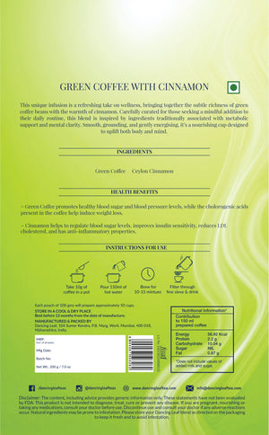 Green Coffee with Cinnamon - 200 gms (20 Cups)-Dancing Leaf