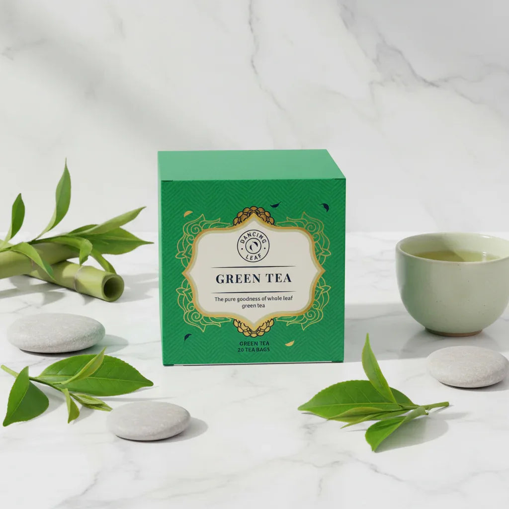 Green Tea Bags - Pure Antioxidant Rich (20 Count) - Dancing Leaf