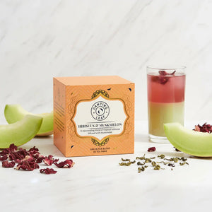 Hibiscus & Muskmelon Green Tea Bags - Stress Relief & Hydration (20 Count) - Dancing Leaf