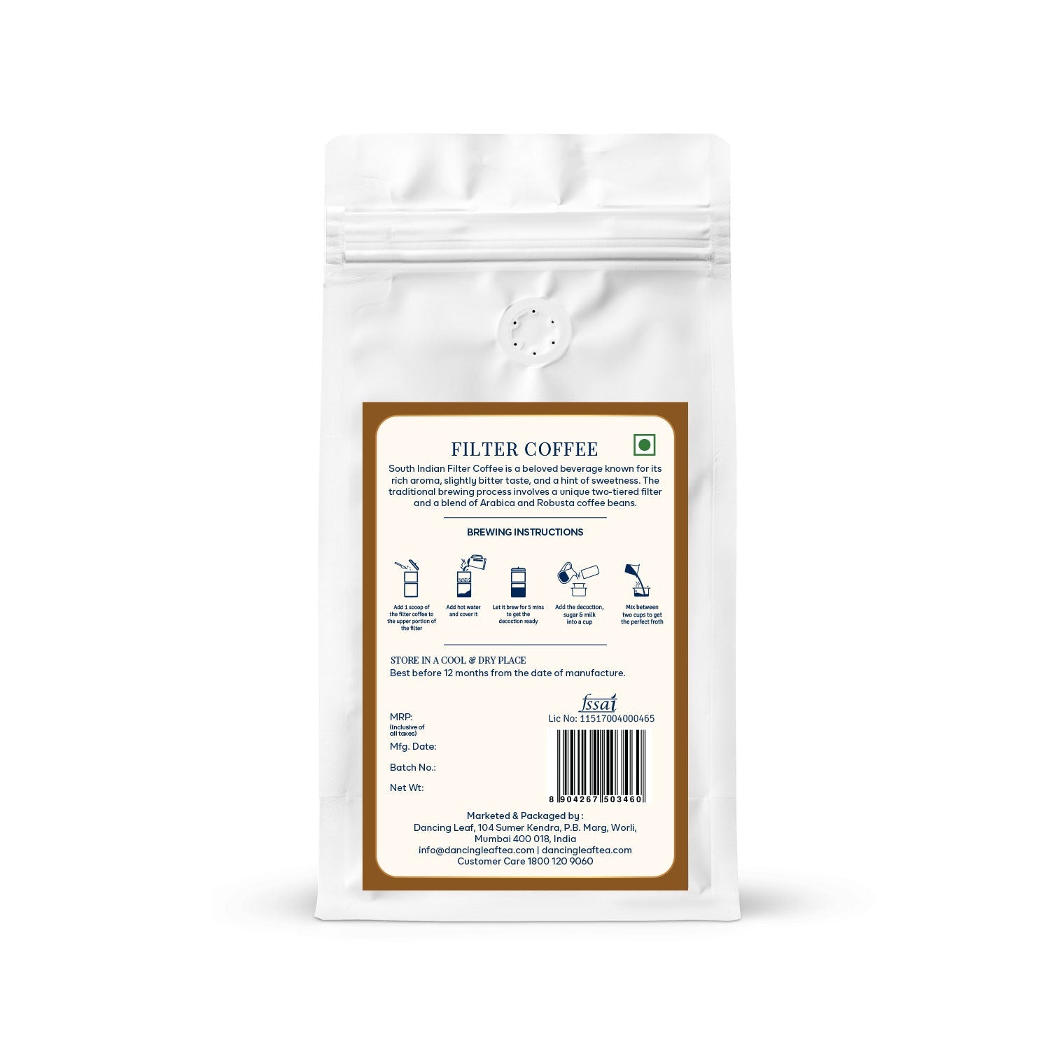 Indian Filter Coffee (100g)-Dancing Leaf