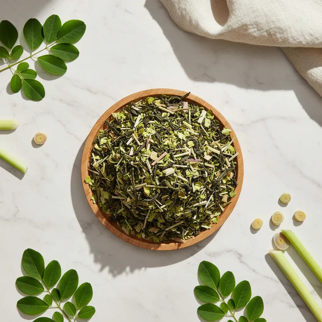 Moringa Lemongrass Green Tea Blend - Superfood Wellness Fusion - Dancing Leaf