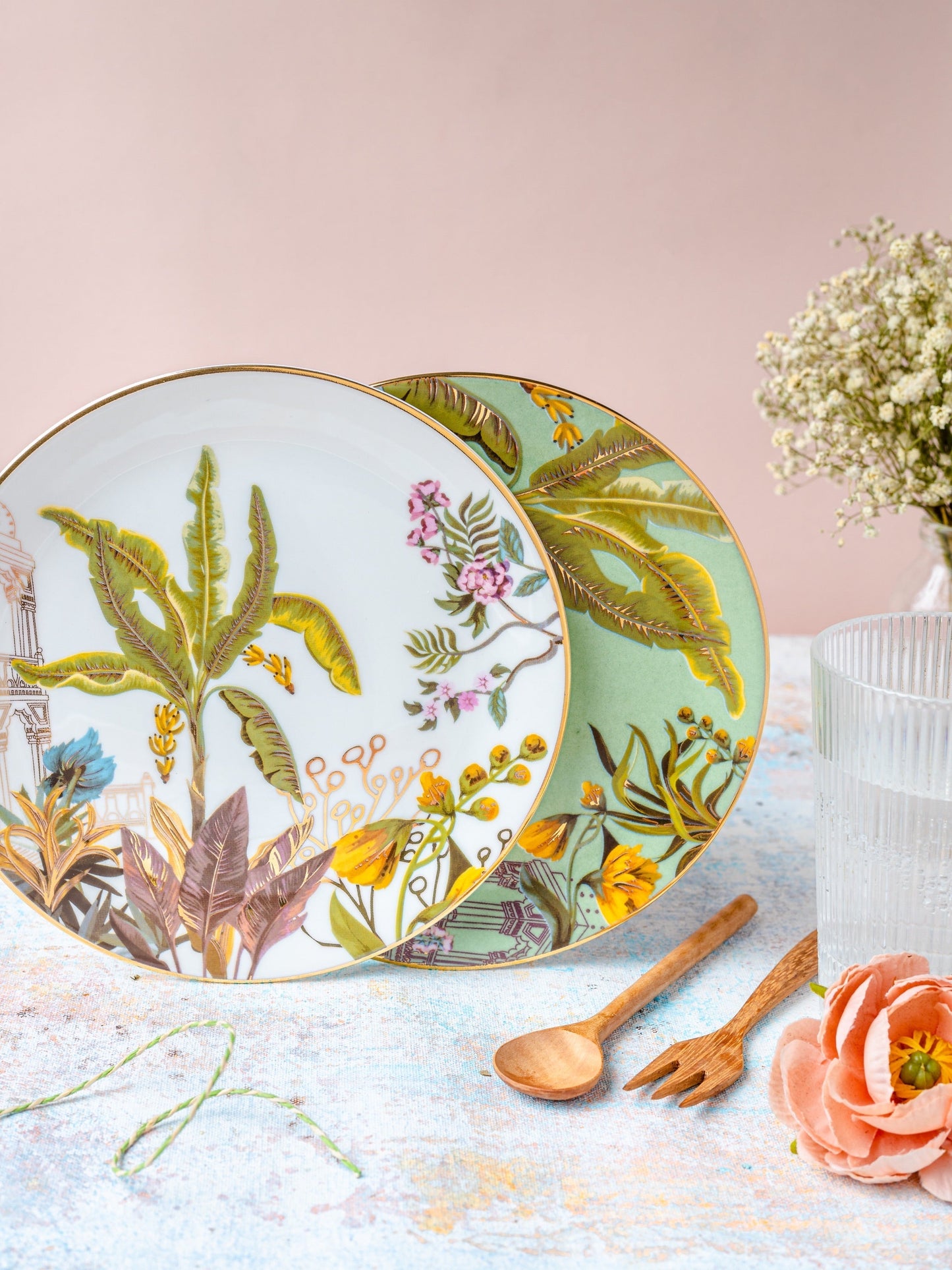 Nilaya Dessert Plate (7 inches) - Set of 2-Dancing Leaf
