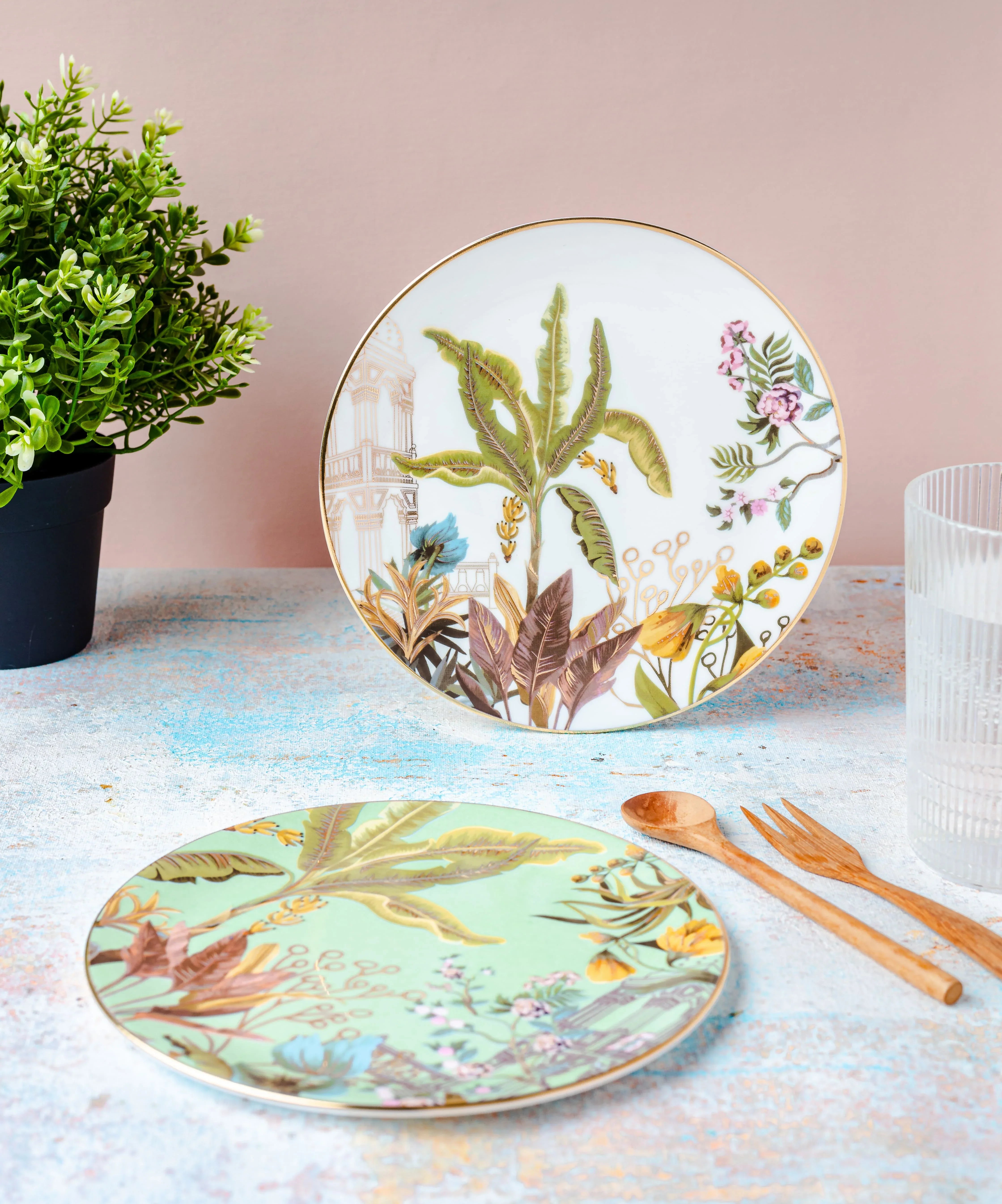 Nilaya Dinner Plate (10 inches) - Set of 2 - Dancing Leaf