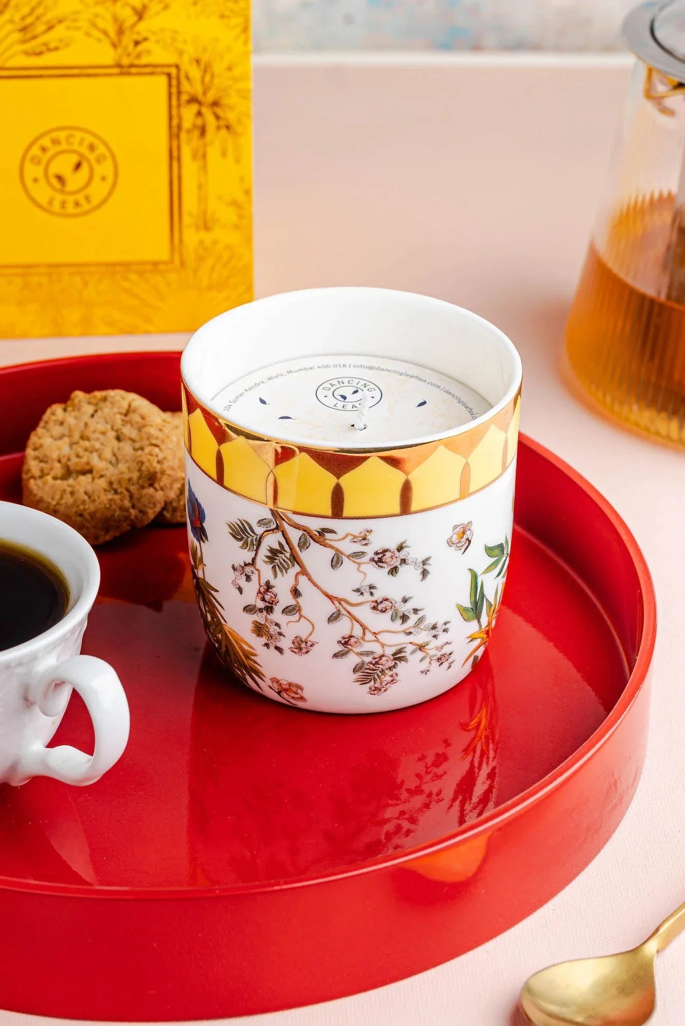 Nilaya Scented Soy Candle - Neroli Fragrance - Dancing Leaf