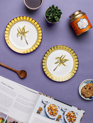 Nilaya Tapas Plates (6 Inches) - Set of 2-Dancing Leaf