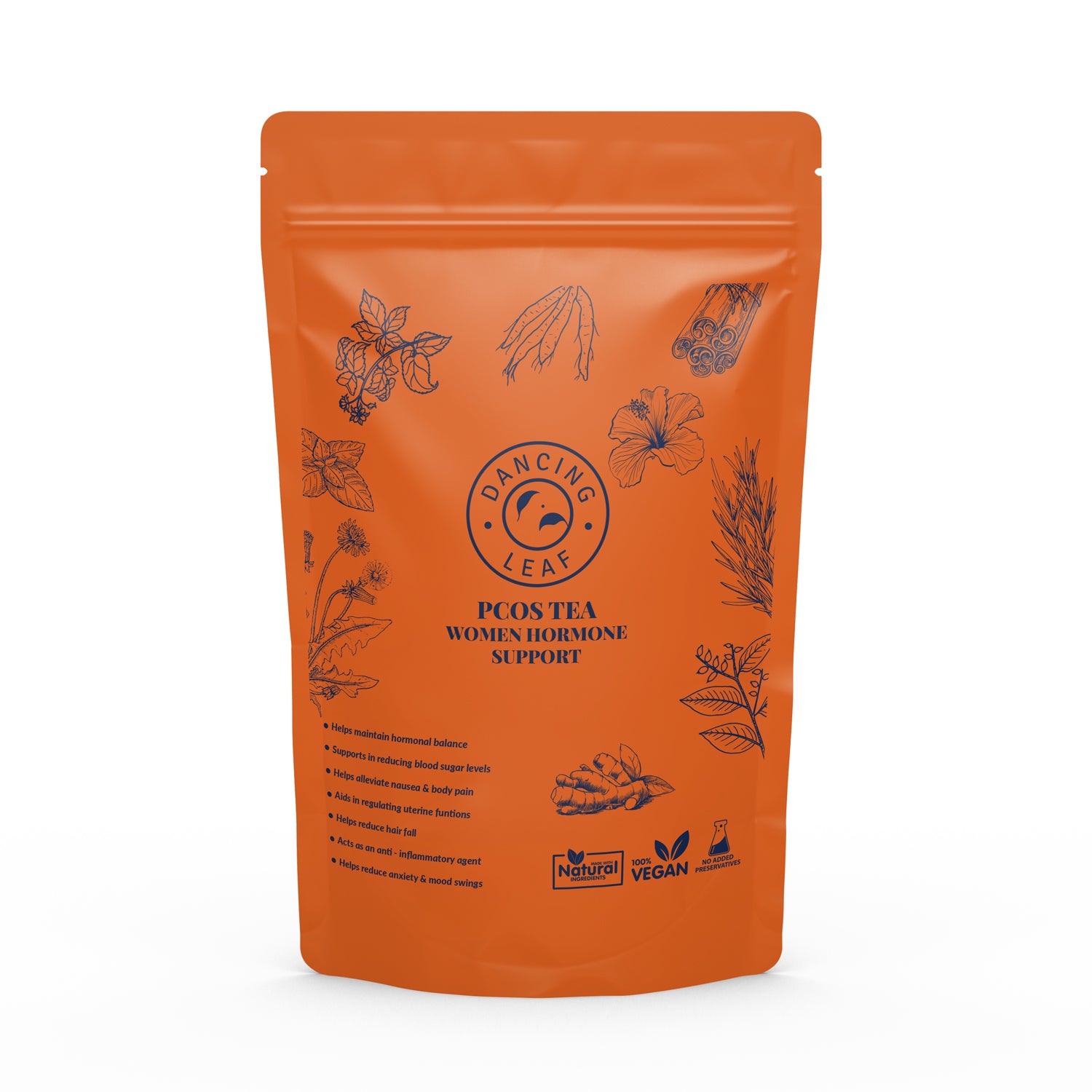 PCOS Tea - Women Hormone Support - 100 gms (50 Cups)-Dancing Leaf