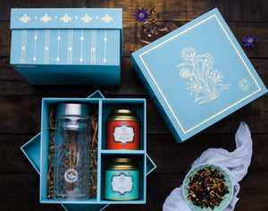 Quintessence Gift Box (2 Tea Caddies + Viajero Travel Tumbler)-Dancing Leaf