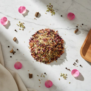 Rose Blush Herbal Infusion - Floral Wellness Blend - Dancing Leaf