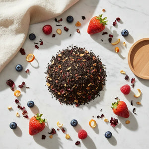 Tranquil Berry Black Tea Blend - Fruity Relaxation Fusion - Dancing Leaf