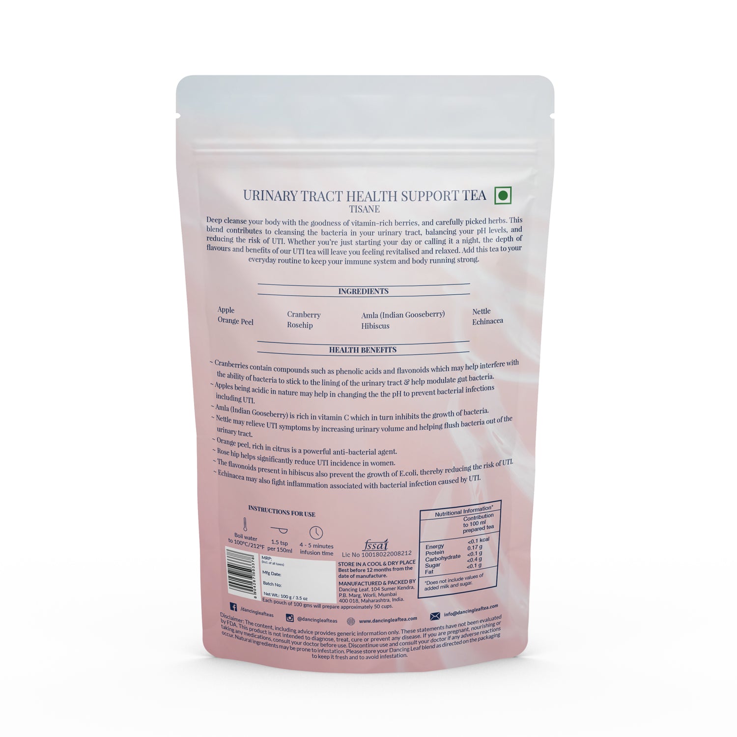 Urinary Tract Health Support Tea - 100 Gms (50 Cups)-Dancing Leaf