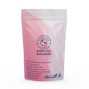 White Tea with Rose - 50 gms (25 Cups)-Dancing Leaf