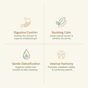 Gut Rhythm Tea — Benefits Infographic