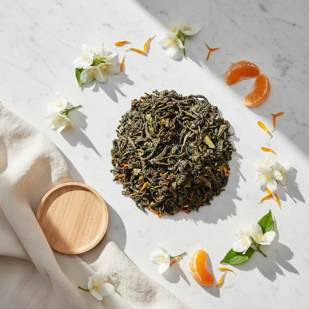 Jasmine & Mandarin Green Tea - Floral Citrus Fusion-Dancing Leaf