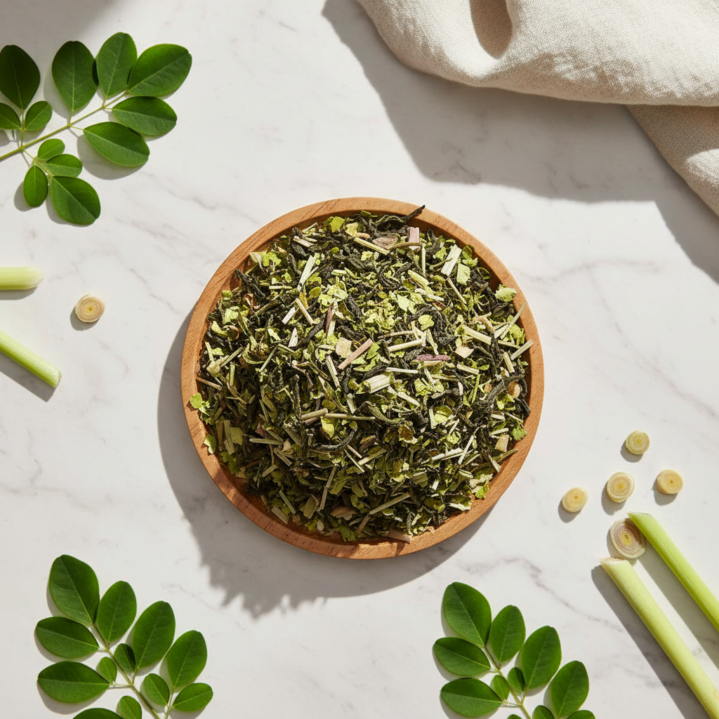 Moringa Lemongrass Green Tea Blend - Superfood Wellness Fusion-Dancing Leaf