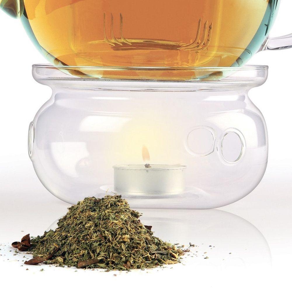 Cálido Glass Tea Warmer-Dancing Leaf
