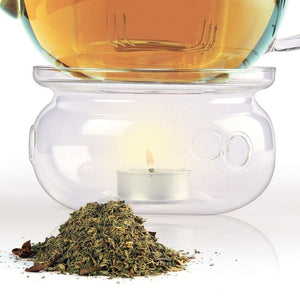 Cálido Glass Tea Warmer - Dancing Leaf