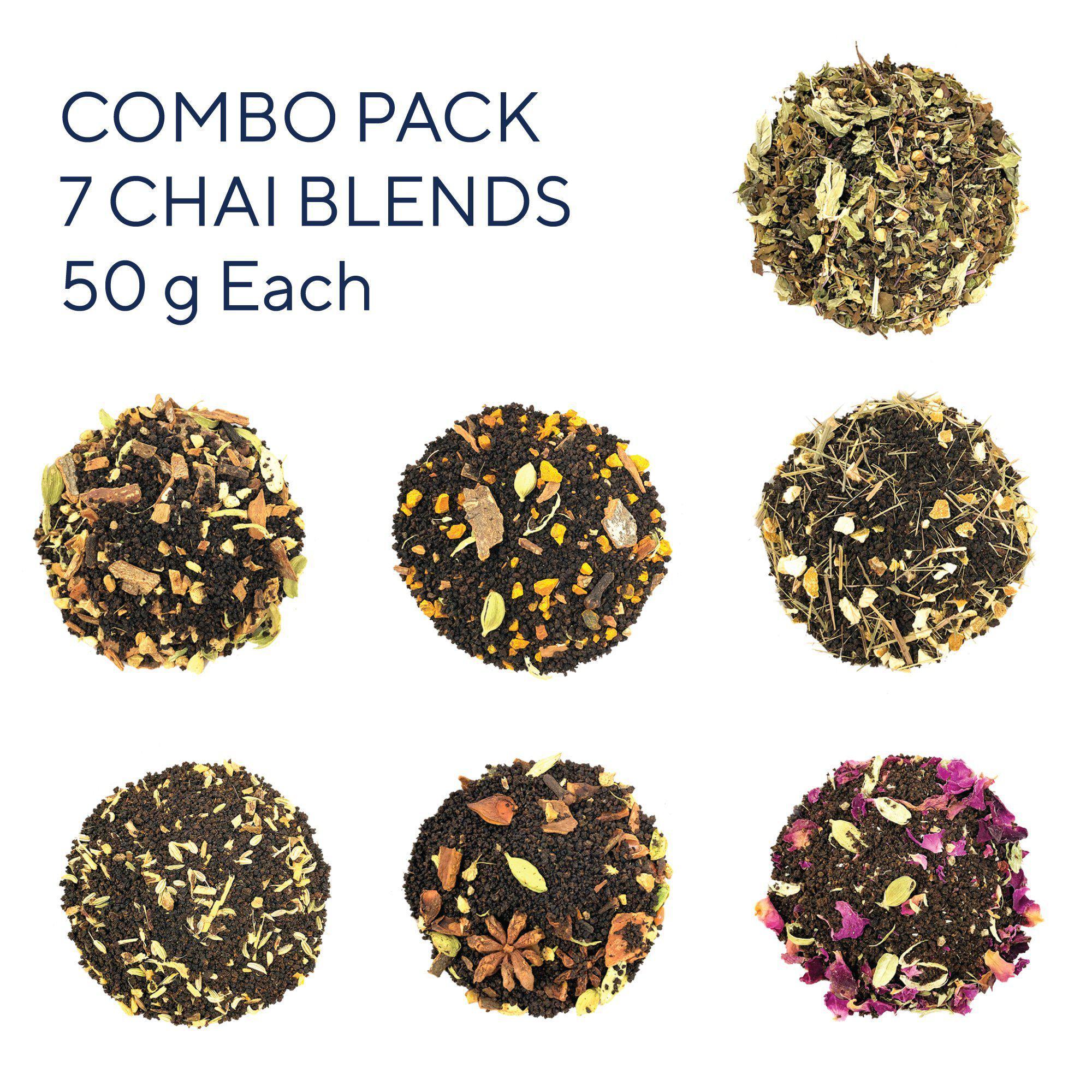 Chai Combo Pack - 7 Premium Blends Discovery Set (350g)-Dancing Leaf