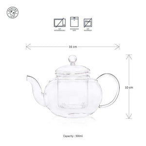 Clasico Teapot (300ml) + 2 Fino Double Walled Cups (80ml) (Combo Pack) - Dancing Leaf