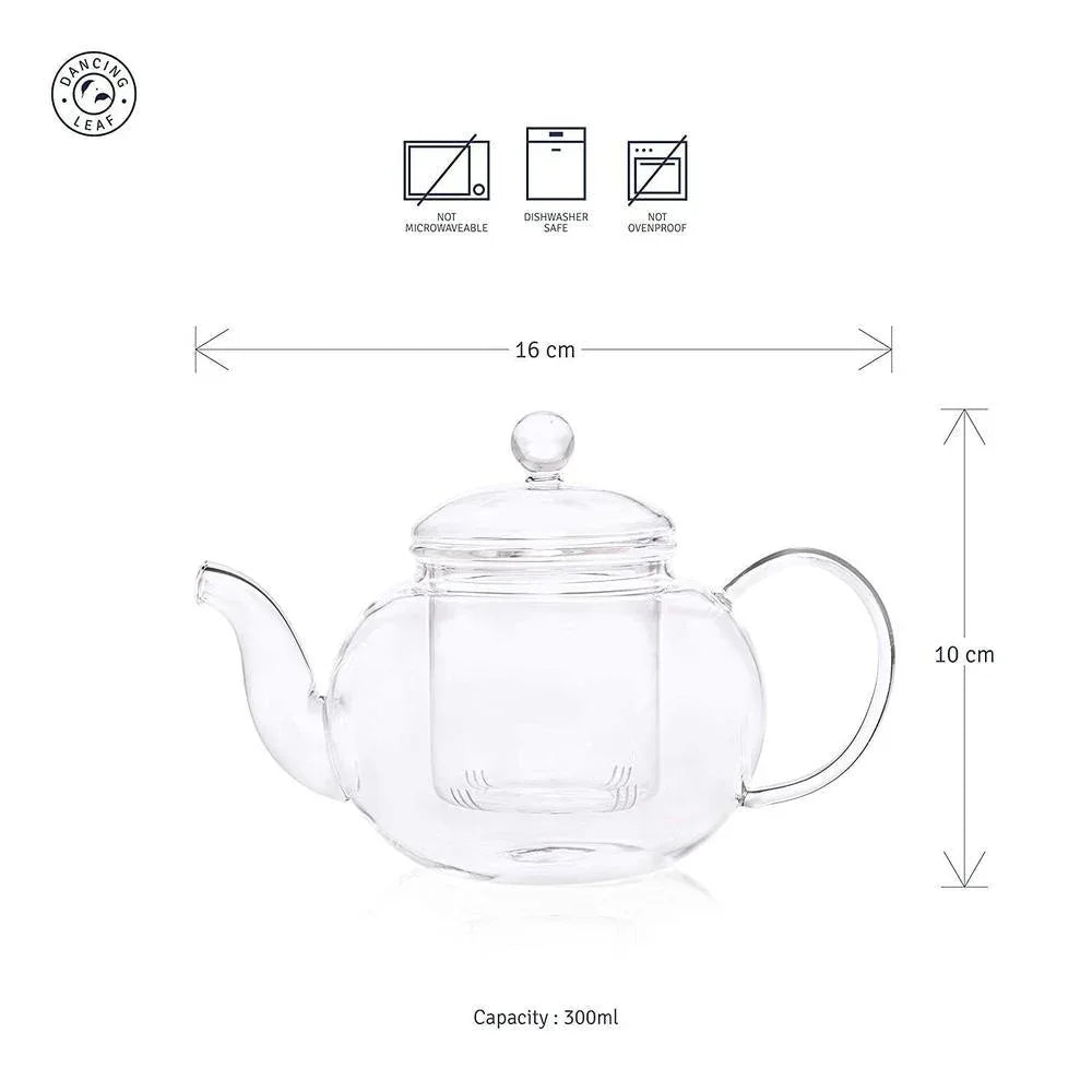 Clasico Teapot with Infuser (300ml) - Dancing Leaf