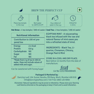 Egyptian Mint Black Tea Bags - Natural Digestive Support (20 Count) - Dancing Leaf