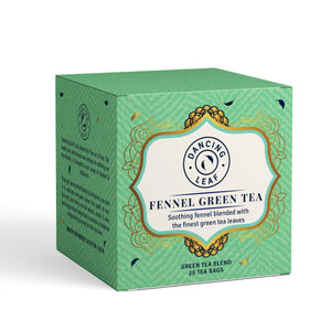 Fennel Green Tea Bags - Digestive Support & Palate Cleanser (20 Count) - Dancing Leaf