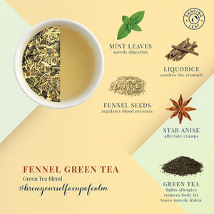 Fennel Green Tea Blend - Digestive Wellness Fusion - Dancing Leaf