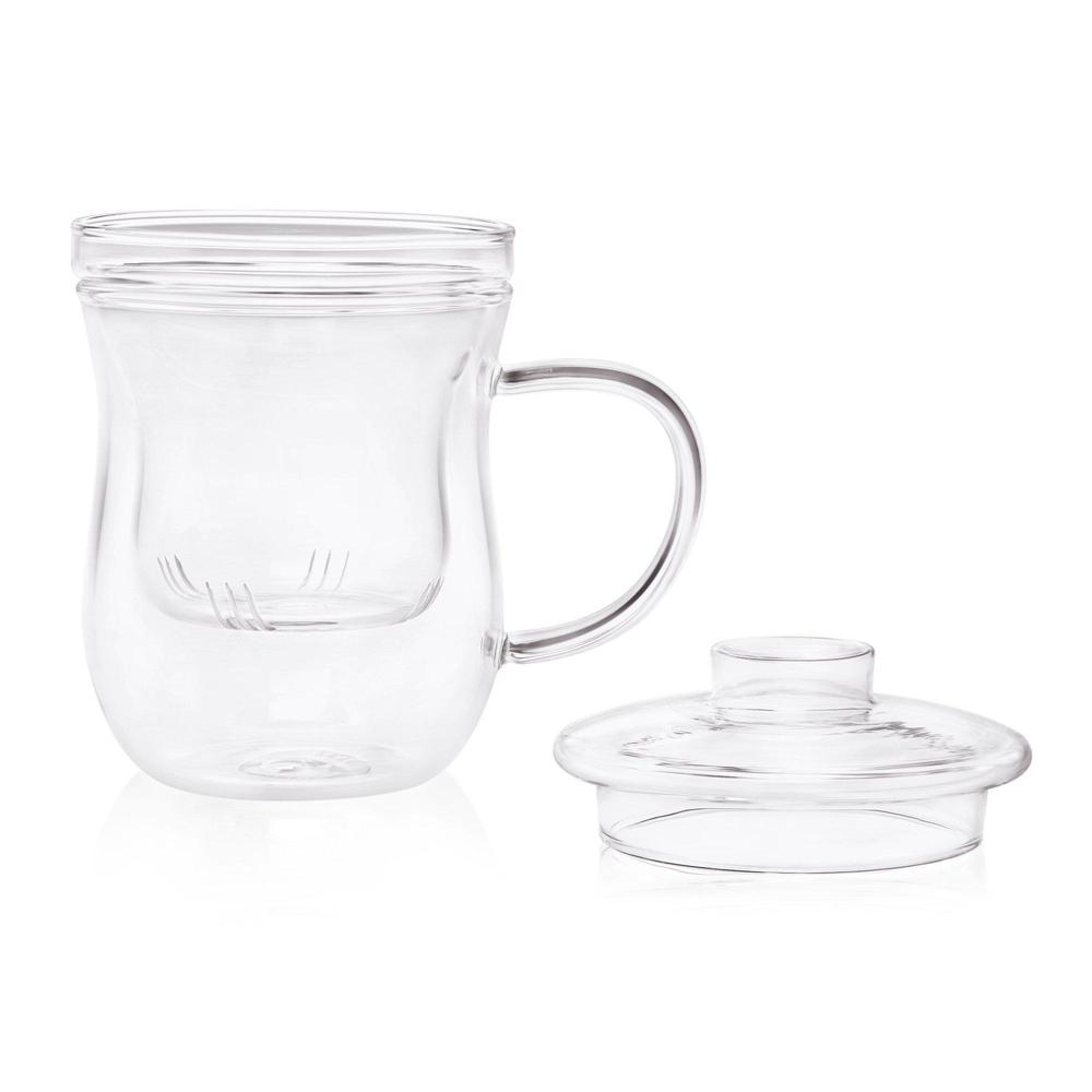 Grácil Glass Tea Infuser Mug (350ml)-Dancing Leaf