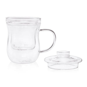Grácil Glass Tea Infuser Mug (350ml)-Dancing Leaf