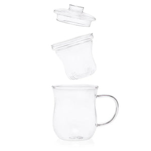 Grácil Glass Tea Infuser Mug (350ml) - Dancing Leaf