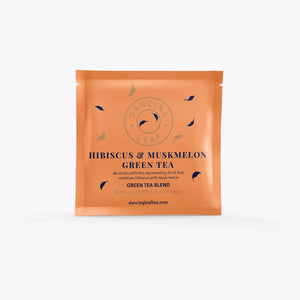 Hibiscus & Muskmelon Green Tea Bags - Stress Relief & Hydration (20 Count) - Dancing Leaf
