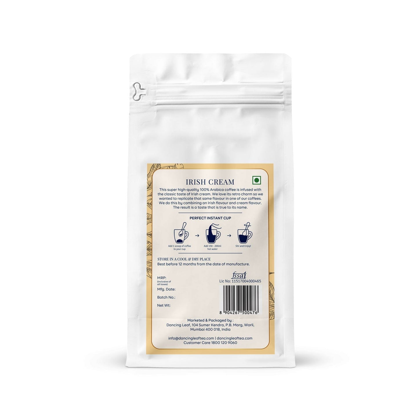 Irish Cream - Freeze Dried Instant Coffee (100g)-Dancing Leaf