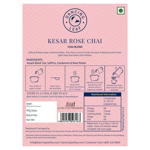 Kesar Rose Chai - Saffron & Rose Spiced Black Tea - Dancing Leaf