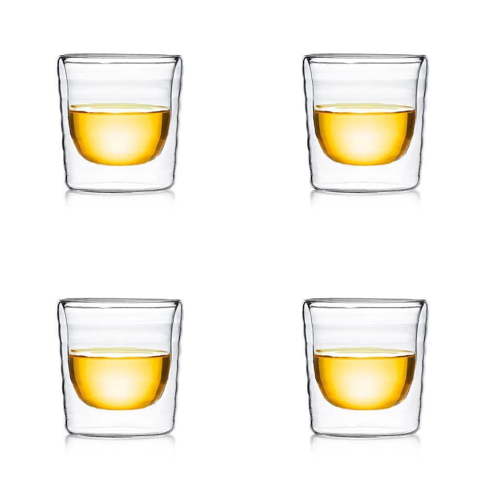 Linea Double Wall Cup (150ml) Set of 4-Dancing Leaf