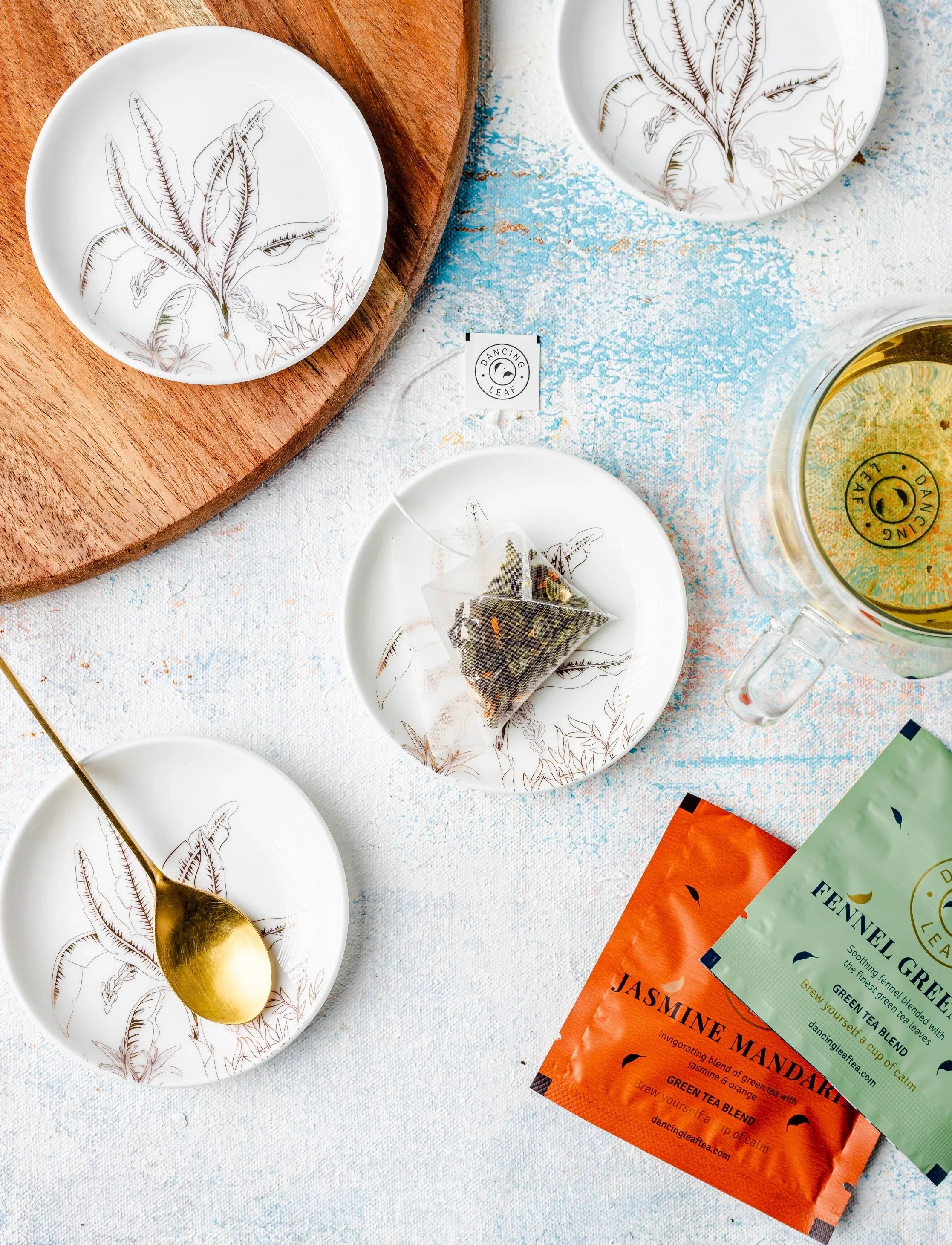 Nilaya Tea Bag Holder - Set of 4 - Dancing Leaf