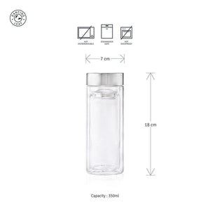 Viajero Glass Travel Tea Tumbler (350ml) - Dancing Leaf