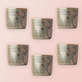 Ananda Kulhar Olive Green Set of 6 - Handcrafted Stoneware with 24k Gold - Dancing Leaf