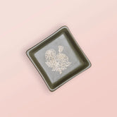 Ananda Petite Plates Olive Green - Handcrafted Stoneware with 24k Gold - Dancing Leaf