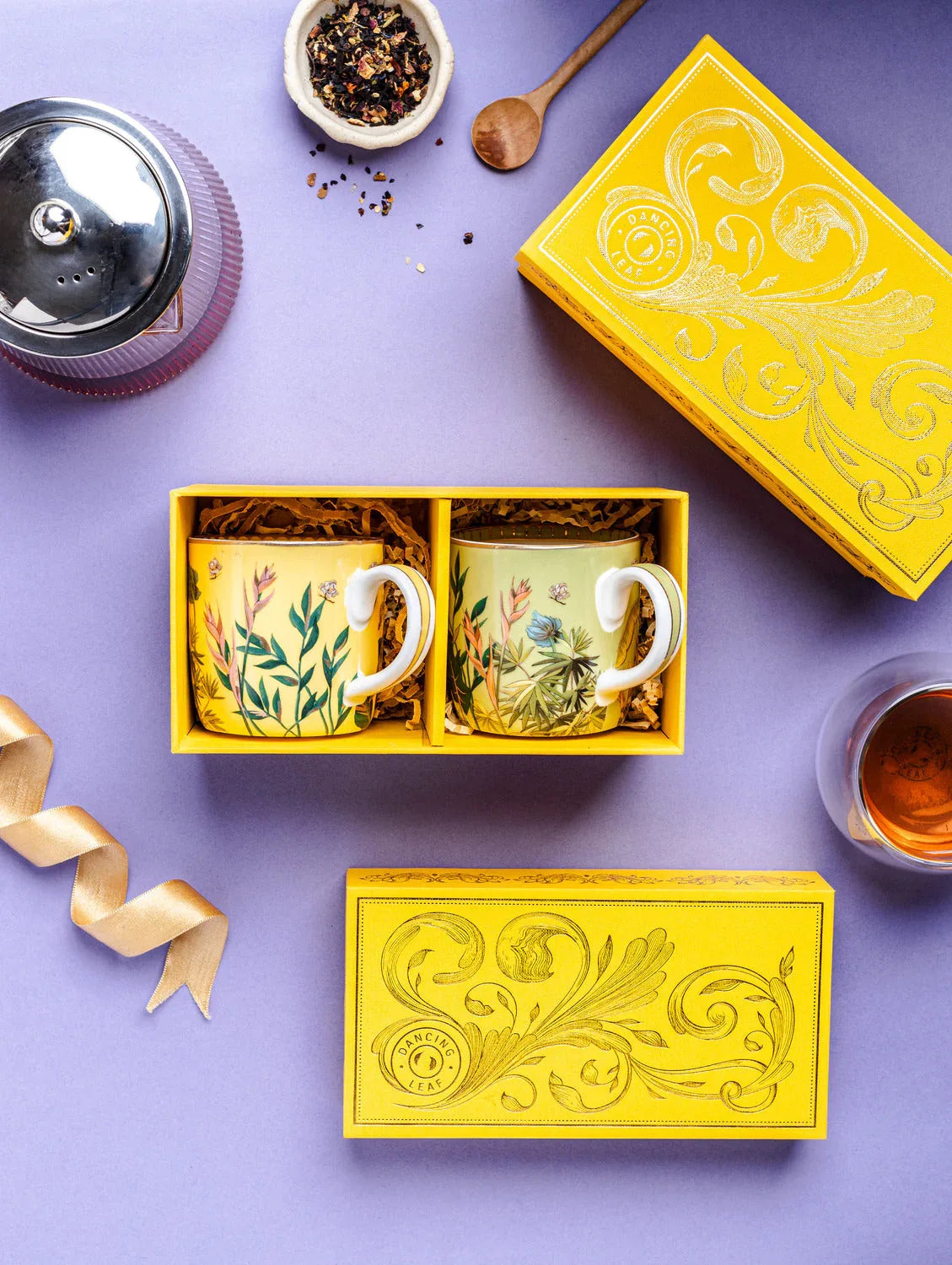 Baroque Gift Box (2 Nilaya Barrel Mugs) - Dancing Leaf