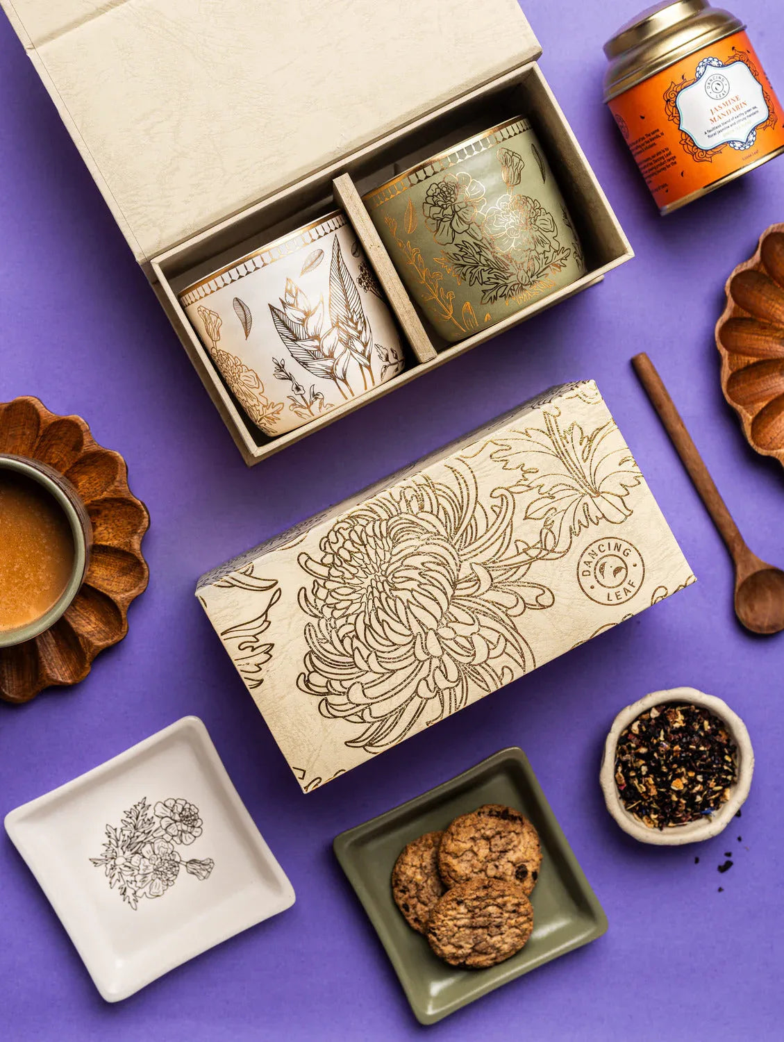 Chai Kulhar Gift Box (2 Ananda Kulhars) - Dancing Leaf