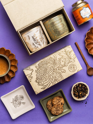 Chai Kulhar Gift Box (2 Ananda Kulhars)-Dancing Leaf
