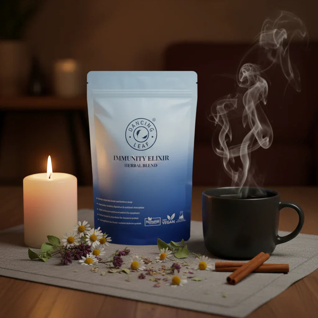 Evening Immunity Elixir 125g | Caffeine-Free Herbal Tea | Dancing Leaf