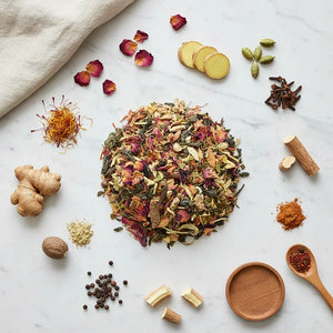 Kashmiri Kahwa Green Tea Blend - Traditional Spiced Luxury - Dancing Leaf