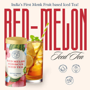 Red Melon Hibiscus Iced Tea - Sugar Free Monk Fruit Sweetened (200g) - Dancing Leaf